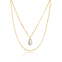 Gwyn Layered Pearl Pendant Necklace  image