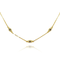 Birdie Evil Eye Necklace / Choker (Gold) image
