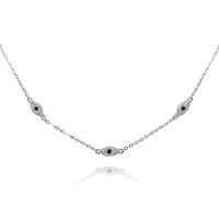 Birdie Evil Eye Necklace / Choker (Silver) image