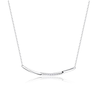 Cesca Fine Silver Bar Pendant Necklace image