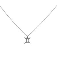 Gemini Diamante Pendant Necklace (Silver) image