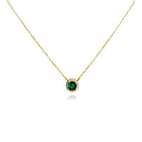 Khloe Diamante Zircon Pendant Necklace (Gold) image