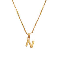 24K Gold Filled Initial N Pendant Necklace image
