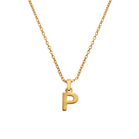 24K Gold Filled Initial P Pendant Necklace image