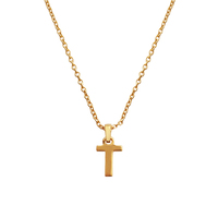 24K Gold Filled Initial T Pendant Necklace image