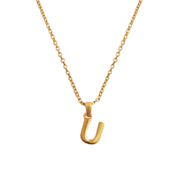 24K Gold Filled Initial U Pendant Necklace image