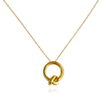 Manon Artsy Solid Knot Pendant Necklace (Gold Vermeil) image