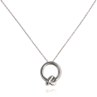Manon Artsy Solid Knot Pendant Necklace (Silver) image