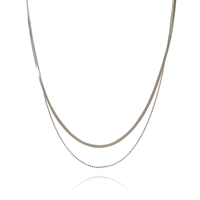 Ellamae Fine Dual Chain Necklace (Silver) image