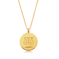 She Is Libra Artisan 24K Gold Zodiac Pendant Necklace image