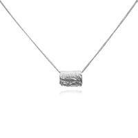 Louca Sculptural Fold Pendant Necklace (Silver) image