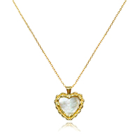 Charme Mother of Pearl Heart Pendant Necklace (Gold Vermeil) image