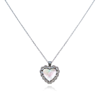 Charme Mother of Pearl Heart Pendant Necklace (Silver) image