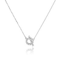 Oaklyn Diamante Buckle Pendant Necklace (Silver) image