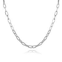 Elvrie Classic Oval Chain Necklace (Silver) image