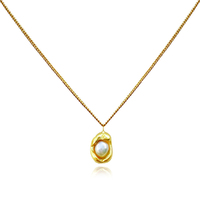 Ziya Sculptural Pearl Pod Pendant Necklace (Gold Vermeil) image