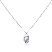 Ziya Sculptural Pearl Pod Pendant Necklace (Silver) image