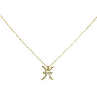 Pisces Diamante Pendant Necklace (Gold) image