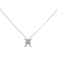 Pisces Diamante Pendant Necklace (Silver) image