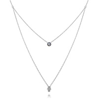 Alara Luck Evil Eye Layering Necklace (Silver) image