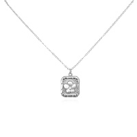 Coretta Embossed Flower Pendant Necklace (Silver) image