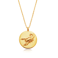 She Is Scorpio Artisan 24K Gold Zodiac Pendant Necklace image