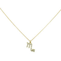 Scorpio Diamante Pendant Necklace (Gold) image