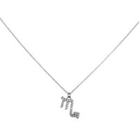 Scorpio Diamante Pendant Necklace (Silver) image