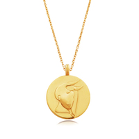 She Is Taurus Artisan 24K Gold Zodiac Pendant Necklace image