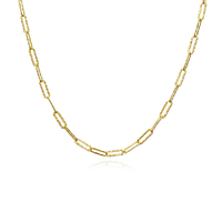 Elijah Textured Link Chain Necklace (Gold Vermeil) image