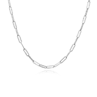 Elijah Textured Link Chain Necklace (Silver) image