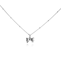 Tilda Artisan Bow Tie Pendant Necklace (Silver) image