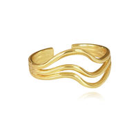 Selene Artisan Lining Open Ring (Gold Vermeil) image
