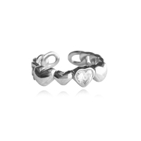 Love Is All Around Artisan Open Ring (Silver) image