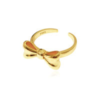 Elvie Artisan Bow Open Ring (Gold Vermeil) image