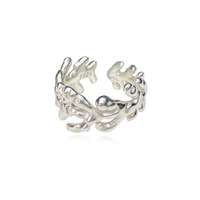 Coral Art Deco Open Ring (Silver) image
