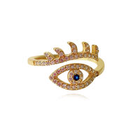 Una Artisan Evil Eye Open Ring (Gold) image