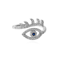 Una Artisan Evil Eye Open Ring (Silver) image