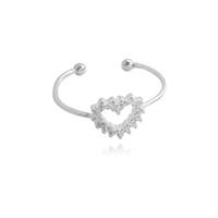 Emir Fine Silver Heart Open Ring image