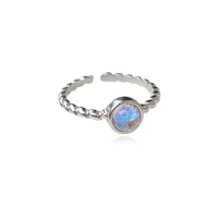 Callisto Artisan Moonstone Open Ring (Silver) image
