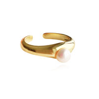 Adalene Simplicity Pearl Open Ring (Gold) image