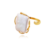 Lorenza Gold Filled Pearl Open Ring image