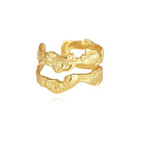 Hendrix Sculpture Twin Line Open Ring (Gold) image