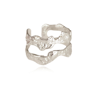 Hendrix Sculpture Twin Line Open Ring (Silver) image