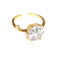 Phaedra Austrian Fine Zircon Open Ring (Gold Vermeil) image