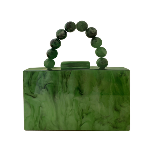 Lorena Artsy Resin Clutch (Emerald Green)