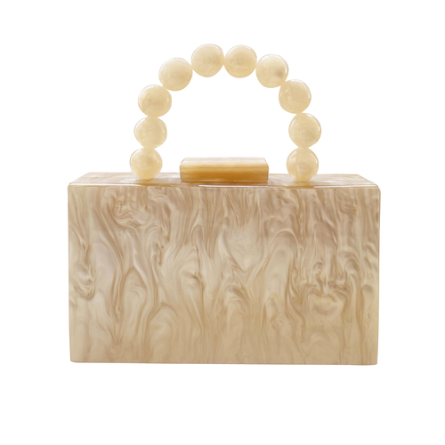 Lorena Artsy Resin Clutch (Neutral Shimmer)
