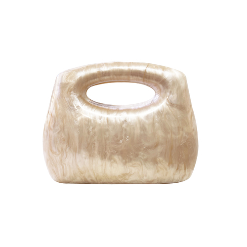 Elka Artsy Resin Clutch (Nude Shimmer)