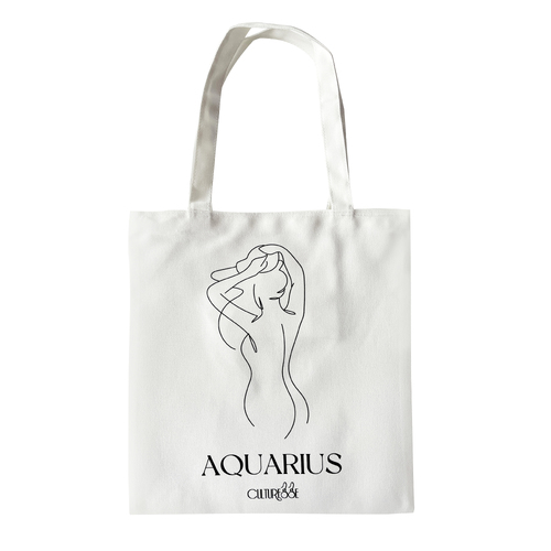 She Is Aquarius Eco Zodiac Muse Tote Bag
