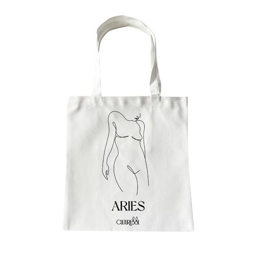 She Is Aries Eco Zodiac Muse Tote Bag